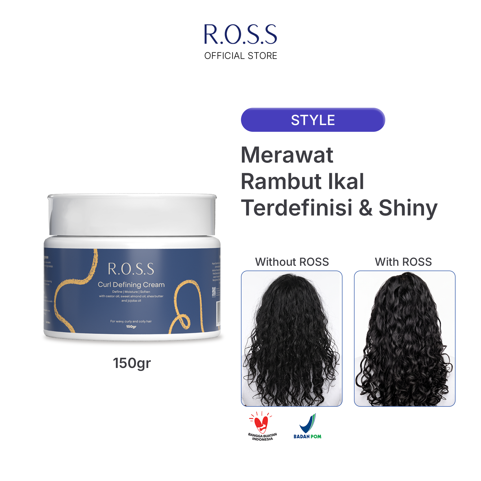 R.O.S.S Curl Defining Cream 150gr